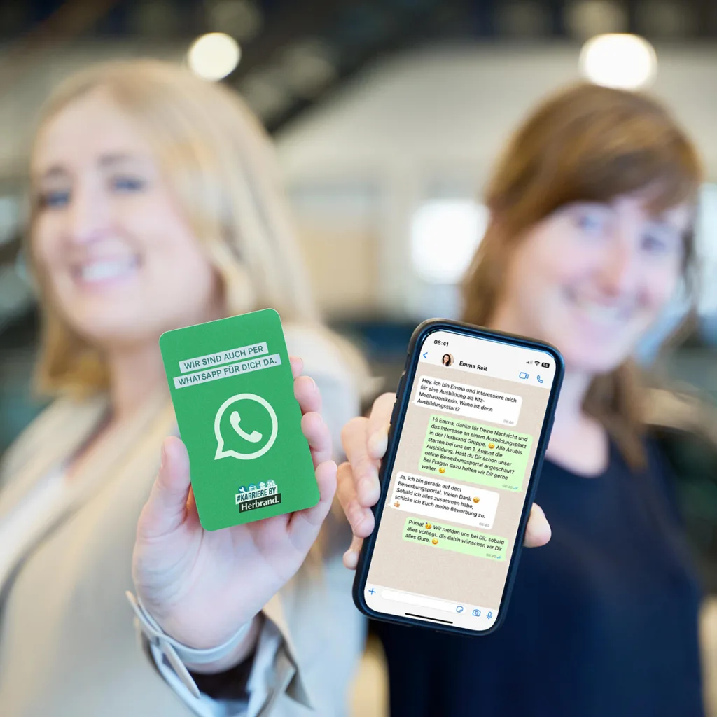 Kontaktaufnahme zur Ausbildung per WhatsApp bei Mercedes-Benz Herbrand