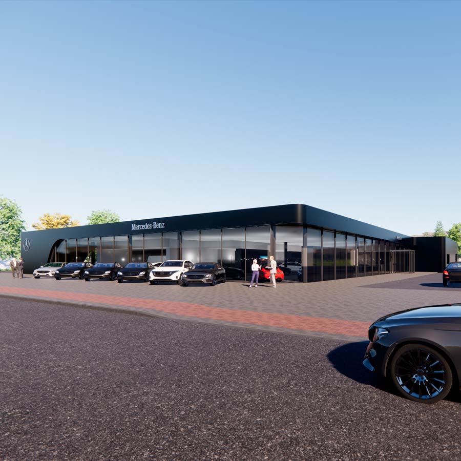 Visualisierung Herbrand Bauprojekte am Standort Mönchengladbach.