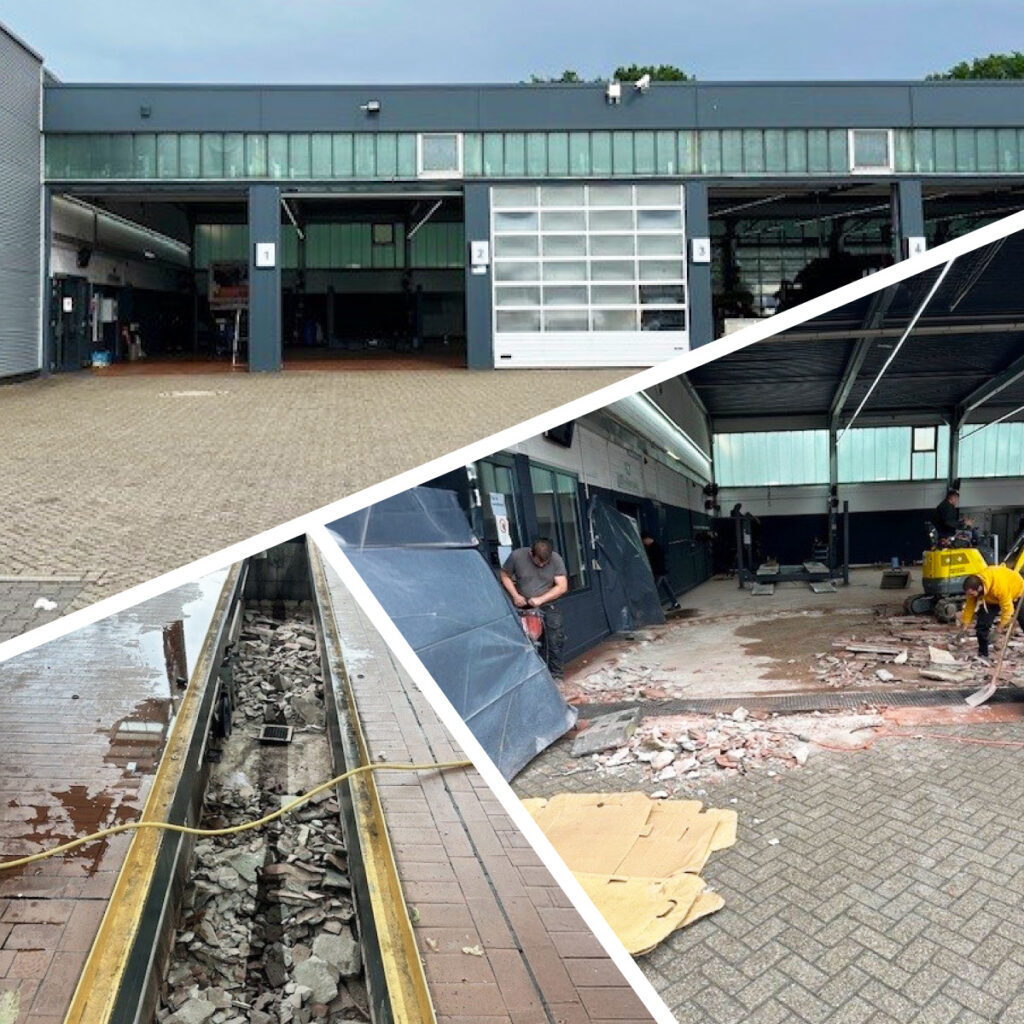 Collage - Umbauarbeiten der Werkstatt in Bocholt